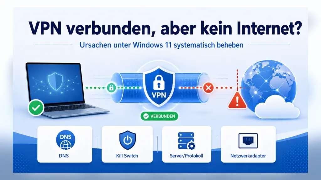 VPN verbunden, aber kein Internet: So behebst du den Fehler unter Windows 11