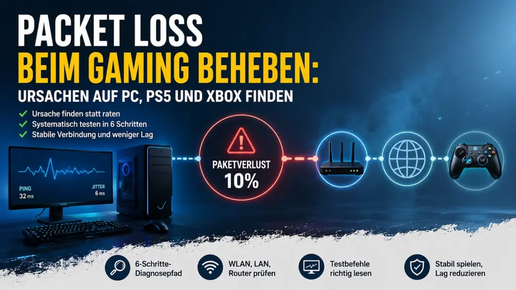 Packet Loss beim Gaming beheben: Ursachen auf PC, PS5 und Xbox finden